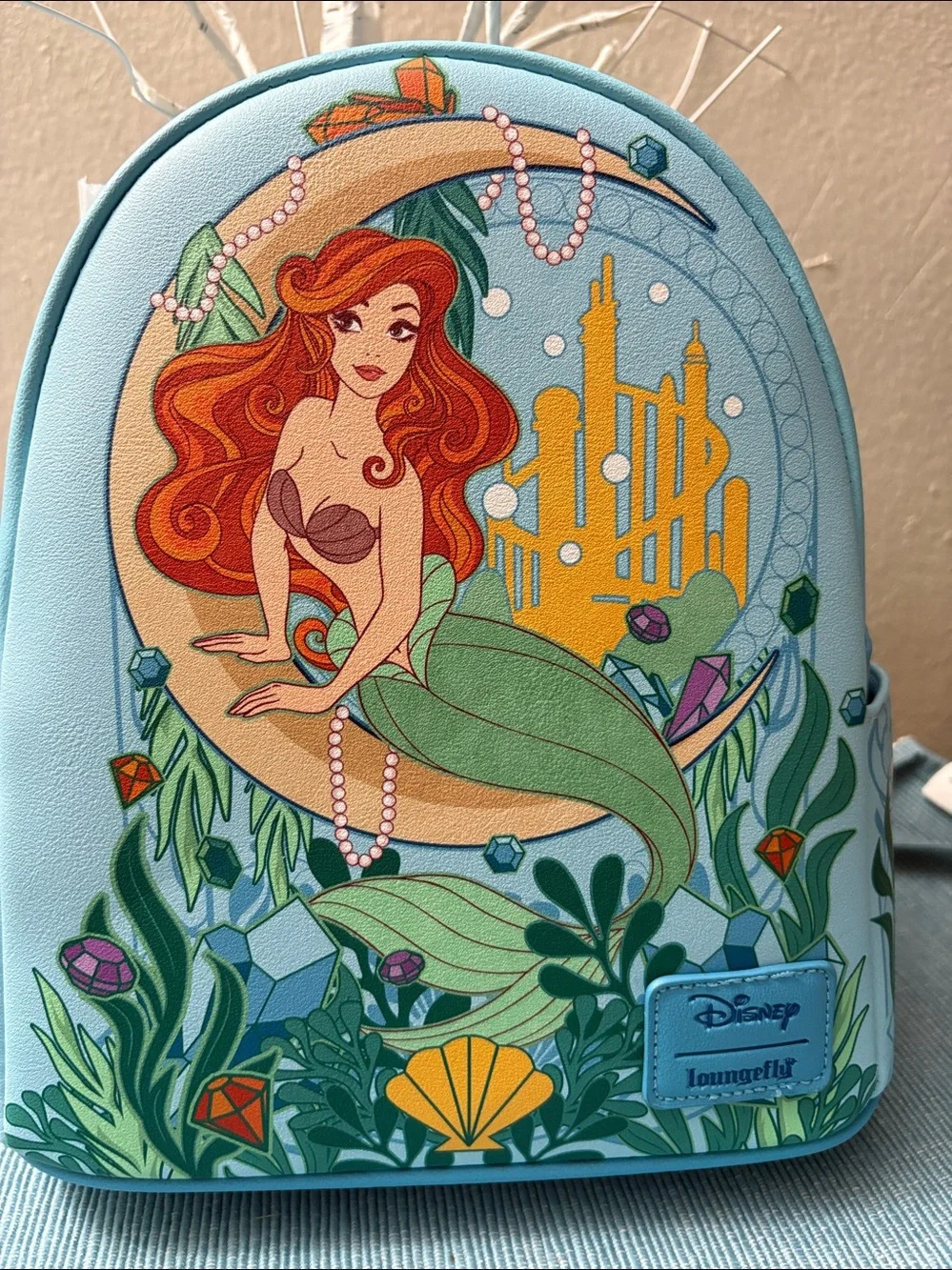 LOUNGEFLY Disney Ariel Mini Backpack — Aqua NWT🌸